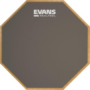 Evans RealFeel Single-Sided Drum Practice Pad, 6 Inch | RealFeel practice pads provide realistic stick response, quiet practice, durable construction, and consistent rebound.