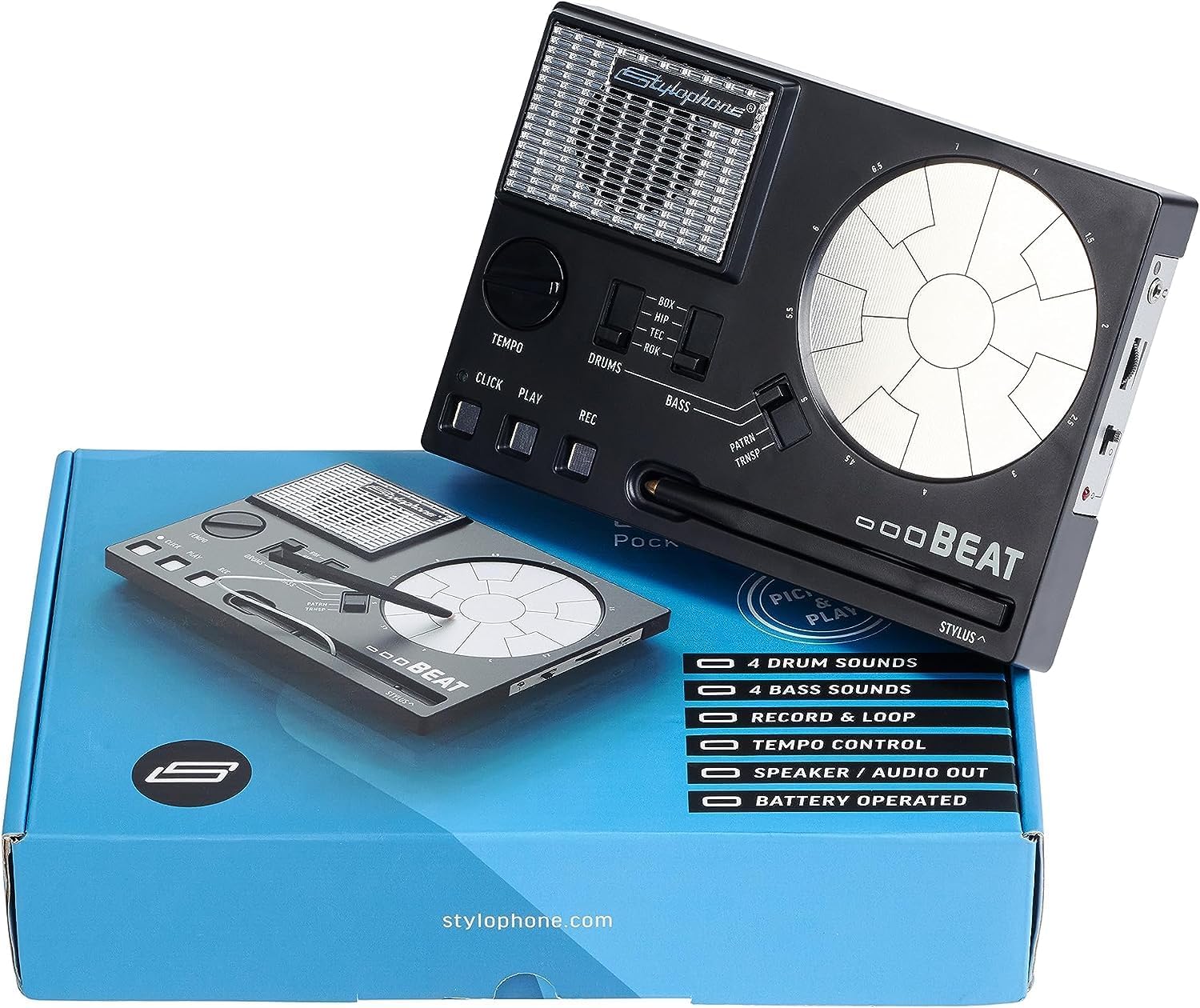 Stylophone Beat - Compact Stylus Drum Machine | 4 Drum Kits & 4 Bass Sounds | Rhythm Machine Beat Maker | Drum Loop Machine - Image 2